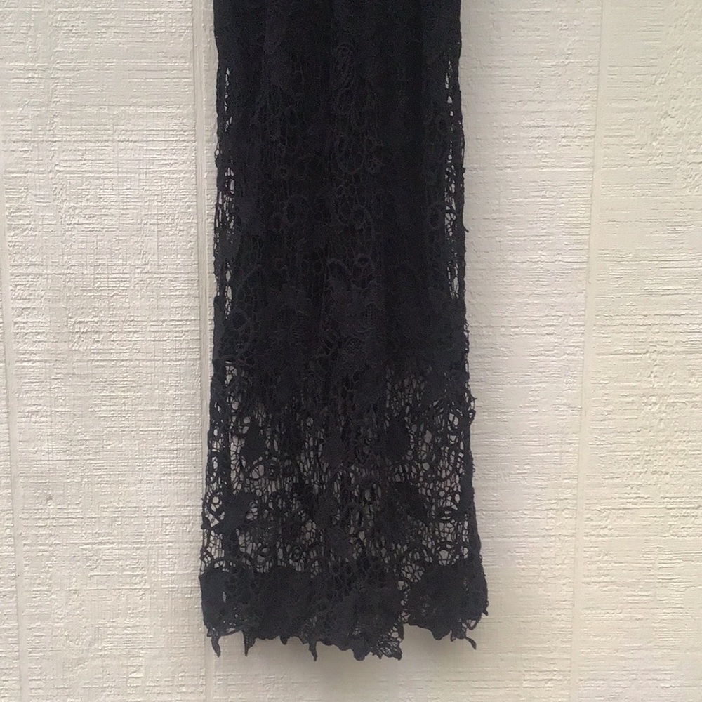 Free People Nora Lace overlay crochet knit black midi racerback sleeveless Dress - Picture 9 of 16